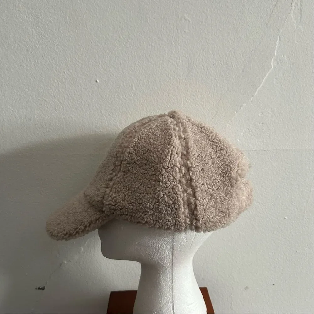 BCBGeneration Sherpa Teddy Faux Fur Baseball Cap Hat One Size